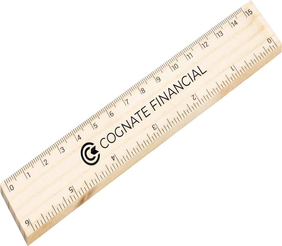 Sustainable Wooden Ruler - 15cm/6
