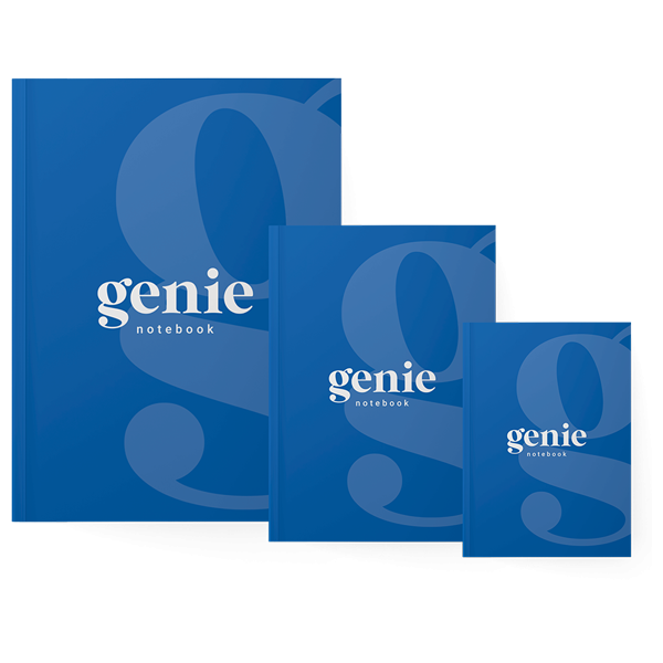 genie Notebook - A4 - Perfect Bound with Rounded Corners & Pen Loop