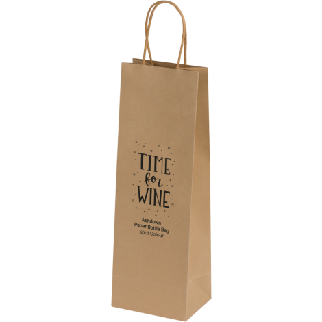Ashdown Bottle Paper Gift Bag - Kraft - 150GSM