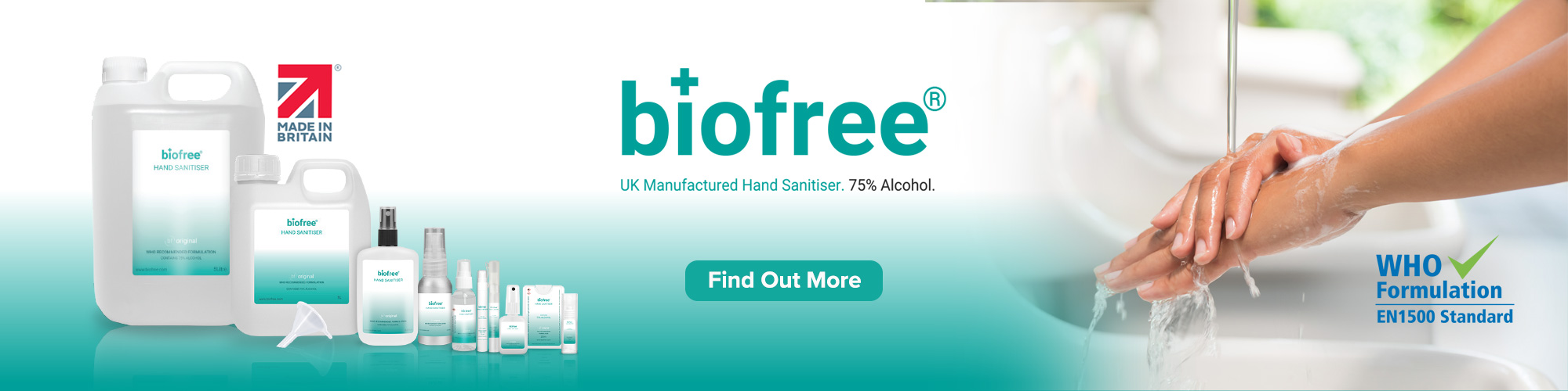 View our Biofree Hand Sanitiser Range